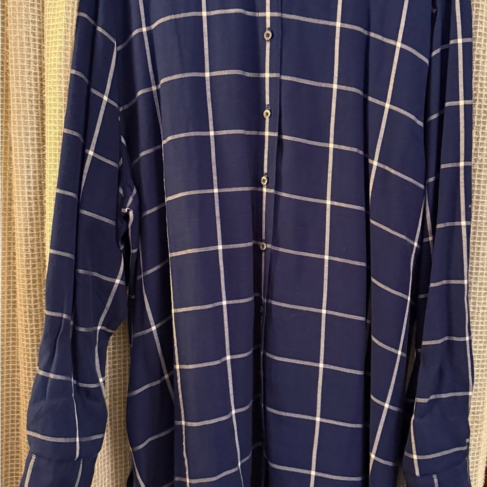 Tommy Bahama Women’s Blue Checkered Shirt Size XXL